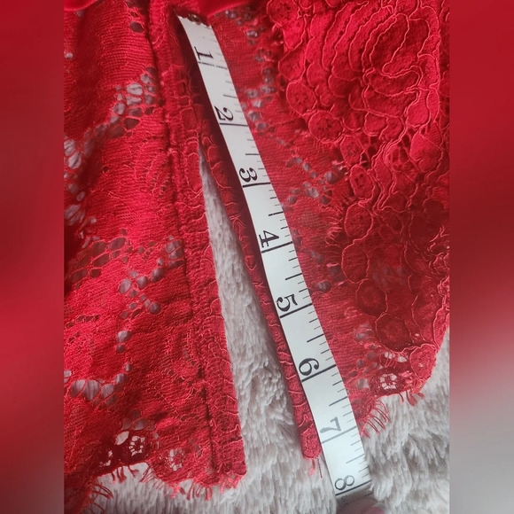 Gorgeous Express Red Lace Corset Waist Cocktail Dress - Picture 9 of 10